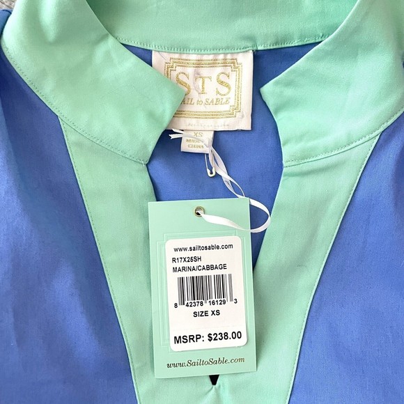 Sail To Sable Womens XS Marina Cabbage Color Block Sleeveless Shift STS - Picture 7 of 7